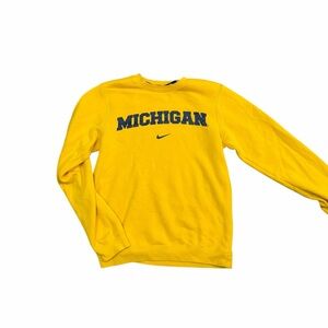Nike Men's Bright Yellow Michigan Crewneck Sweater